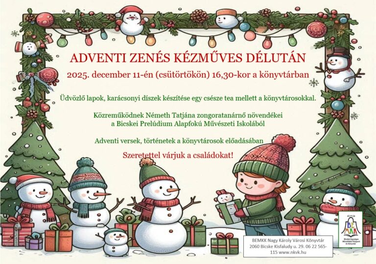 Adventi zenés, kézműves délután