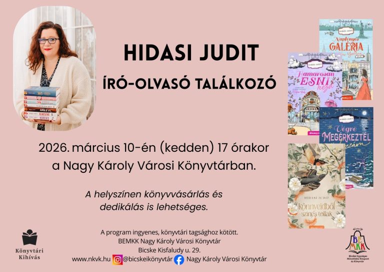 Hidasi Judit író-olvasó találkozó